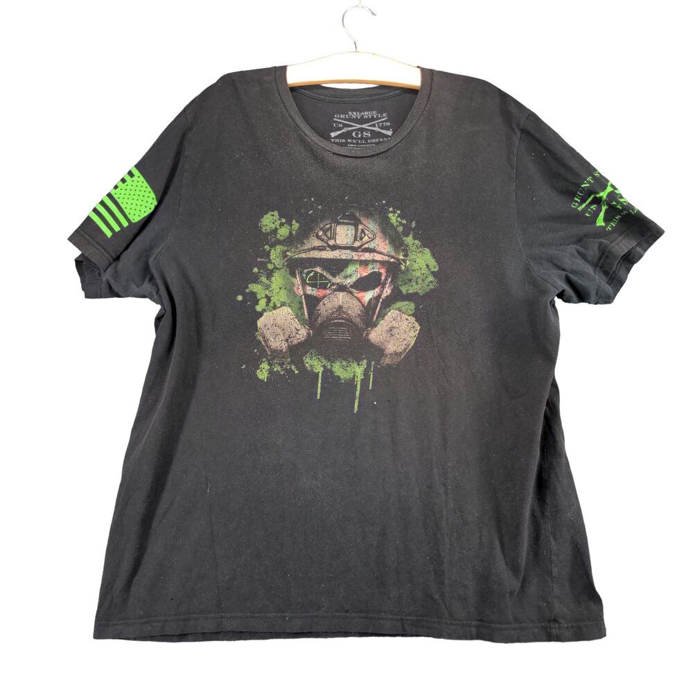Grunt Style T Shirt This We'll Defend Mens Size XXL Black Gas Mask Graphic